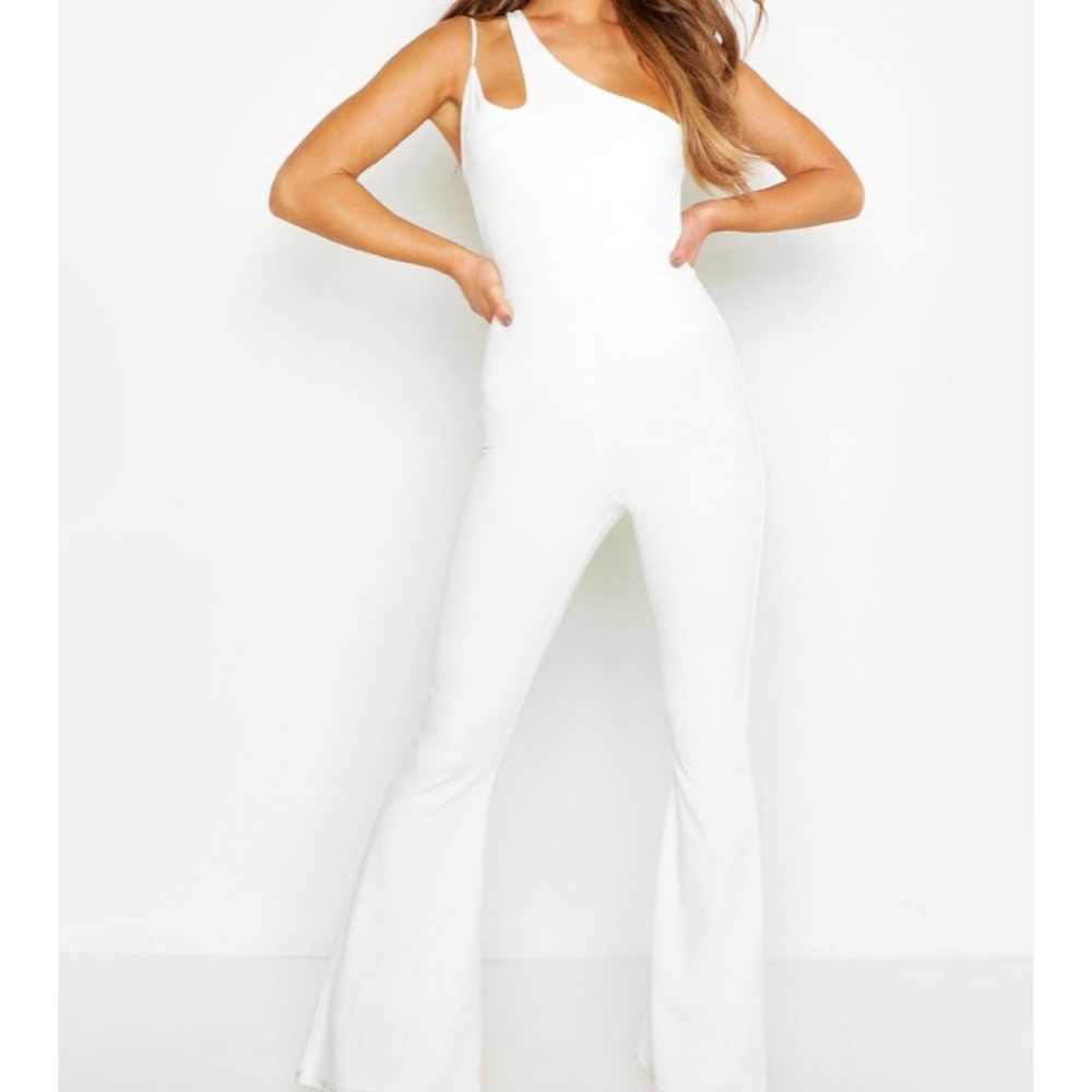 Boohoo White Jumpsuit